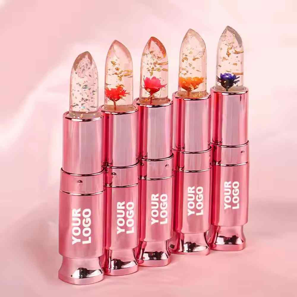 Flower Jelly Lipstick With Flower Lips Moisturizer Magic Temperature Color Change Organic Lip Gloss Lip Balm