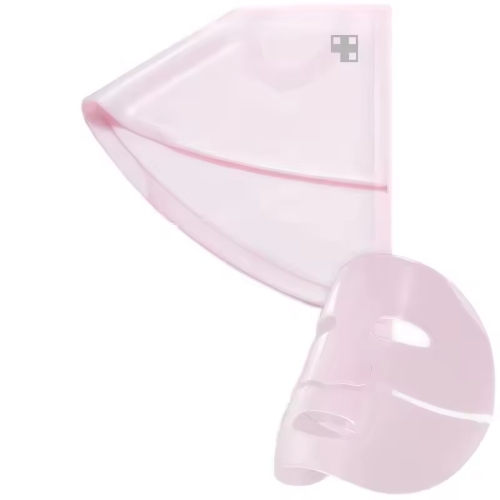 Pink Collagen Facial Elastic Gel Sheet Mask with Vitamin C Replenishes Moisture Hydrates Firmly Transforms Skin to Transparency