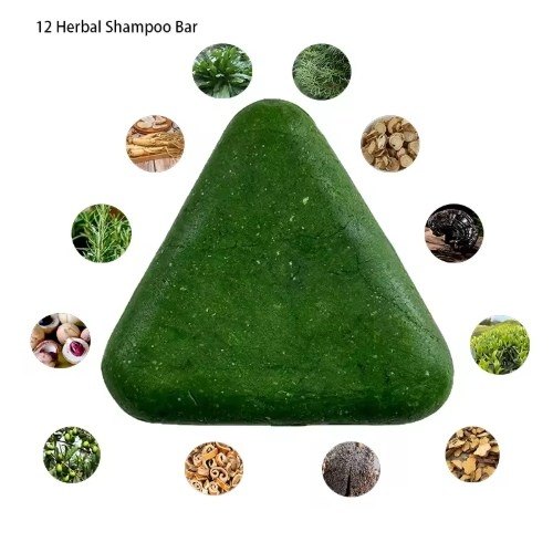 Seven Green Shampoo Soap Usman Grass Handmade Soap Hair Fixing Anti-Hair Oil Control Dandruff Removal 12 Herbal Genuine Bar