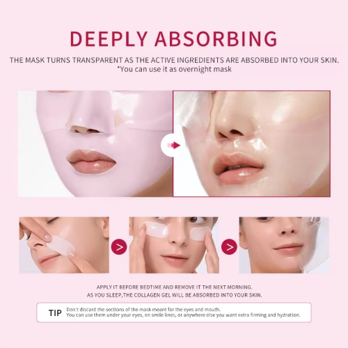 Pink Collagen Facial Elastic Gel Sheet Mask with Vitamin C Replenishes Moisture Hydrates Firmly Transforms Skin to Transparency_1.jpg