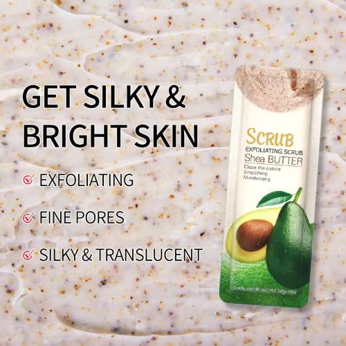 Shea Butter Scrub with Avocado Exfoliating Cream to Rejuvenate Silky Smooth Skin with Gentle Complexion Glowing.jpg